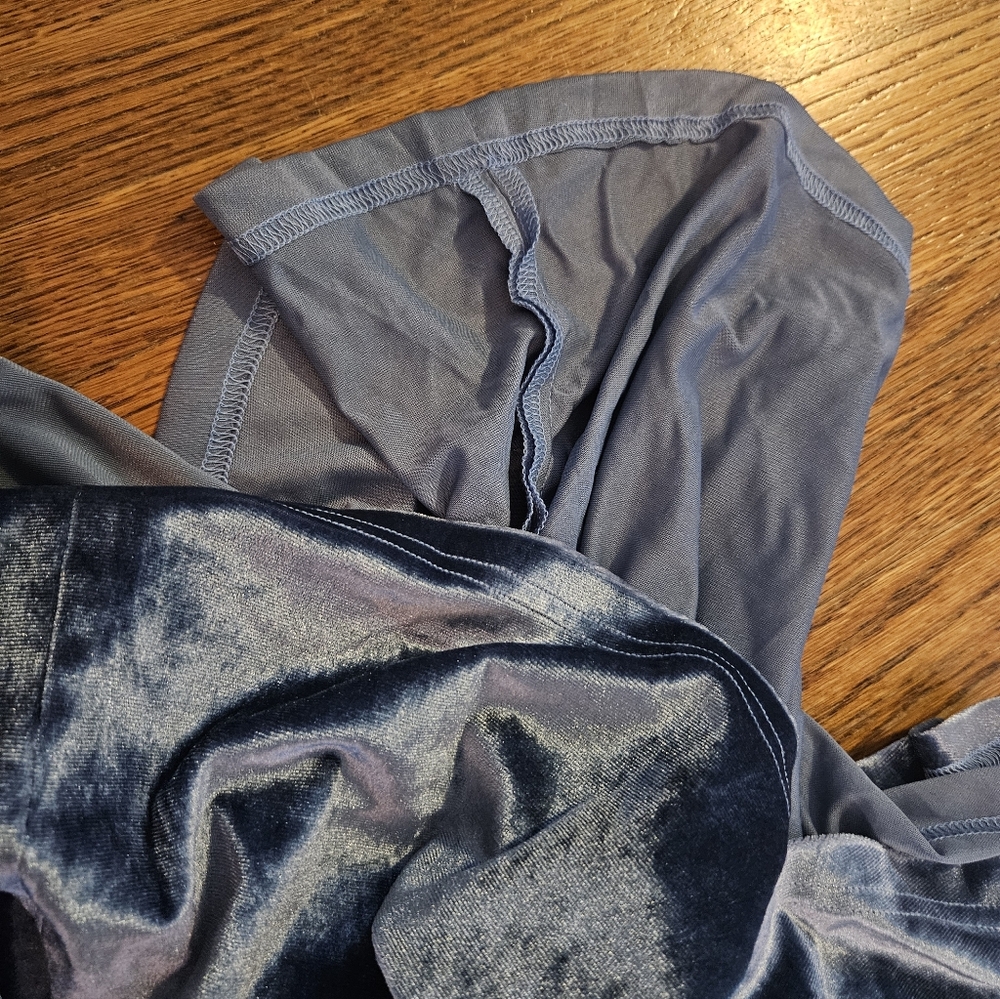 NWOT Baltic Born Light Blue Velvet Long Sleeve Dress - Picture 4 of 8